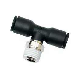 Parker 4 mm O.D Tube to Port R 1.4 inch Technical Polymer Tee Push-In Fitting, 3108 04 13 (Pack of 10) image 1