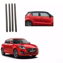 SPREADX Plastic Stylish Car Bendable Door & Bumper Guard Long Length Universal fit Black Colour Suitable for Maruti Suzuki Swift Type-4 (Set of 4 Pcs)-39