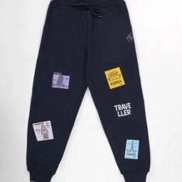 Kiddopanti Boys Navy Regular Fit Printed Trackpant-picture-42
