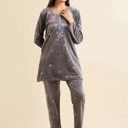 Sweet Dreams Grey Regular Fit Print Night Suits-picture-29