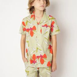 Jack & Jones Junior Light Green Floral Print Shirt-image-39