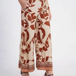 Moomaya Beige & Rust Printed High Rise Palazzos-image-74