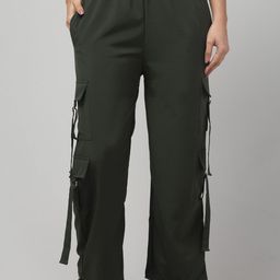 Adore Wear Women Relaxed Wrinkle Free Cargos Trousers-image-11