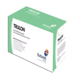 Trulon 12 Foils 2 USP 38 mm Black Monofilament Polyamide Surgical Suture Box SN 3306-image-92