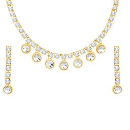 Atasi International Gold-Plated American Diamond Stone-Studded Jewellery Set-18