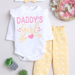 BUMZEE Infants Girls Printed Pure Cotton Bodysuit & Joggers-image-47