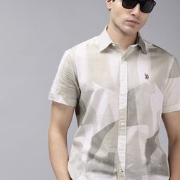 U.S. Polo Assn. Tailored Fit Abstract Printed Pure Cotton Casual Shirt-picture-0