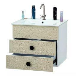 DAZZLE 610x470x500 mm PU Finish Wall Based Vanities Peanut, PW-4260-B-image-70