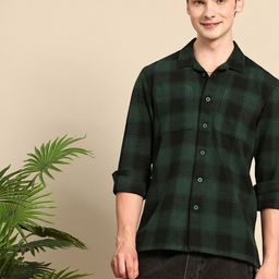 Mast & Harbour Opaque Checked Relaxed Fit Casual Shirt-picture-35