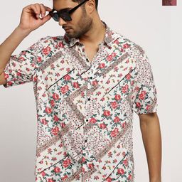 TIGER SNAKE Pack Of 2 Floral Printed Comfort Fit Casual Shirts-image-49