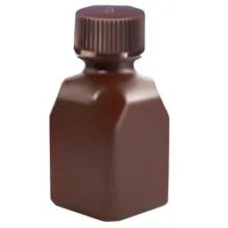 Tarson 125 ml PETG Amber Square Graduated Media Bottle with Amber HDPE Cap 581432 (Pack of 48)-4