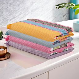 Kuber Industries Assorted 4 Pieces Striped 260 GSM Cotton Bath Towels-13