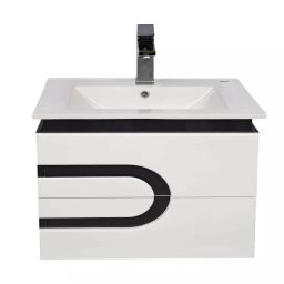 DAZZLE 610x470x500 mm PU Finish Wall Based Vanities White(Mica Gray), WP-1160-B-image-95