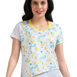 ECOLINE Clothing Women's Recycled Polyester Lycra Lemon Printed Asymmetrical Top-picture-33