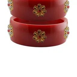 Vidhya Kangan Red Plastic Bangles-image-28