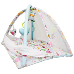 Vparents Perry Baby Bedding Set Cum And Baby Play Gym With Mosquito Net  - Blue-picture-12