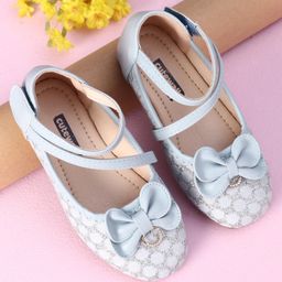 Cute Walk by Babyhug Sandals Bow Applique - Blue-image-51