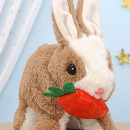 Aarohi Toys Musical Poochie Rabbit Soft Toy Brown - Height 15 cm-19