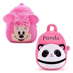 Proera Pink Panda & Minnie Kids School Bag Soft Plush Cartoon Plush Bag Plush Bag - 11 inches-image-5