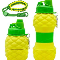 Bunie Pineapple Shaped Expandable Silicone Sipper Bottle with Wrist Strap  1 Pc Yellow-image-49