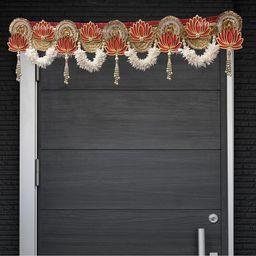 Divyakosh Welcome Festival Lotus with White Gajra Premium Door Toran for Home Decorative | Main Door Hanging Luxury Bandarwal for Home Décor-image-1