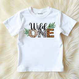 KNITROOT Birthday Theme Half Sleeves Wild One Text Printed Tee - White-image-44