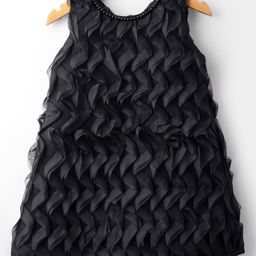 Mark & Mia Woven Sleeveless Solid Party Dress With Ruffle Detailing - Black-picture-10