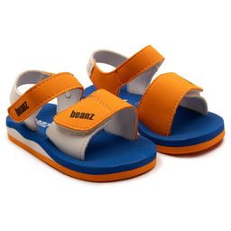 Beanz Colour Blocked Sandals With Double Velcro Closure - Blue & Yellow-image-89