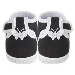 Neska Moda Butterfly Applique Detailed With Velcro Closure Booties - Black-picture-18