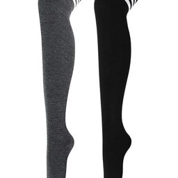 TRAZO Women Pack Of 2 Striped Above Knee-Length Socks-28