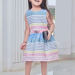 Tiny Girl Striped Cotton Fit & Flare Dress-image-57