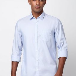 Peter England Casuals Men Spread Collar Vertical Striped Cotton Slim Fit Shirt-picture-48