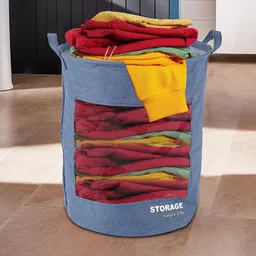 Aura Grey Versatile Laundry Bag With Handles - 43 L-19