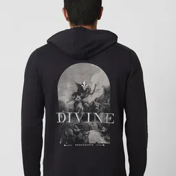 V Dot Men Printed Hooded Sweatshirt-picture-41