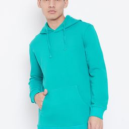 Aesthetic Bodies Men Green Solid Hooded Sweatshirt-picture-12