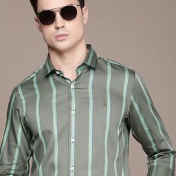 SIMON CARTER LONDON Men Slim Fit Opaque Striped Pure Cotton Casual Shirt-image-72