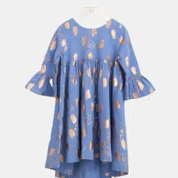 Angel & Rocket Kids Blue Printed Dress-image-60