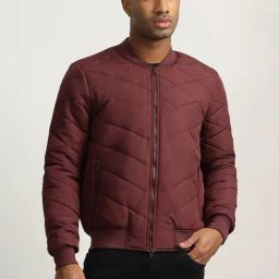 Iconic Red Regular Fit Quilted Bomber Jacket-picture-38