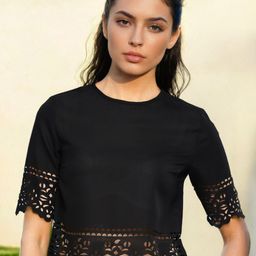 Stylecast X Slyck Solid Pattern Round Neck Short Sleeves Top-picture-17