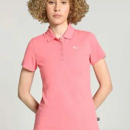 Puma Pink Cotton Textured Pattern Sports T-Shirt-image-13
