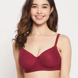 Clovia Maroon T-Shirt Bra-image-44