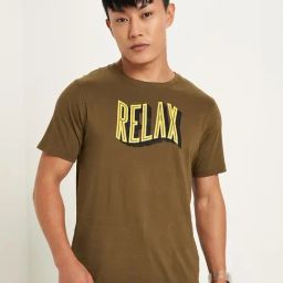 Ajile By Pantaloons Olive Cotton Regular Fit Printed Sports T-Shirt-picture-41