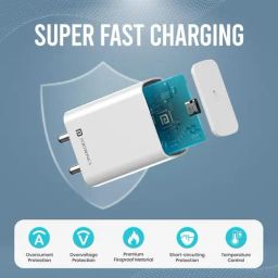 Portronics Adapto 25W Super Fast Type C Adaptor with PPS Protection,Fast Charging Adaptor (White) image 3