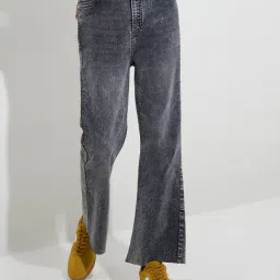 Nuon by Westside Grey Washed Straight-Fit High-Rise Jeans-image-49