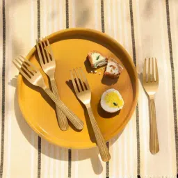 ellementry Celestial Golden Brass Fruit Forks - Set of 4-33
