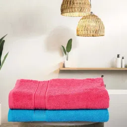 LORENA 100% Cotton Super-Soft Terry Towels -2pc Bath Towel (d`ross) solid-multi-5