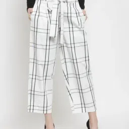 Sera White Checks Trousers-14