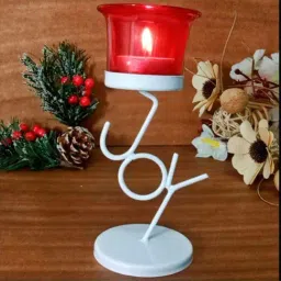 Hosley Decorative White Joy Tealight Candle Holder and Table Top with Free Tealight Set of - 1-image-71