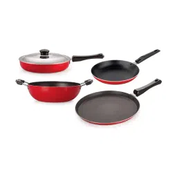 Nirlon Non-Stick Red Aluminium Cookware Kitchen Cooking Essential Combo Set-14
