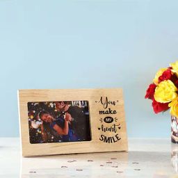 FNP Make My Heart Smile Engraved Wooden Frame-25